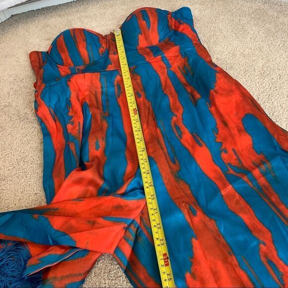 Fashion Nova Brunch And Boujee Satin Jumpsuit - Coral/Combo Sz 1X NWT - Picture 11 of 15